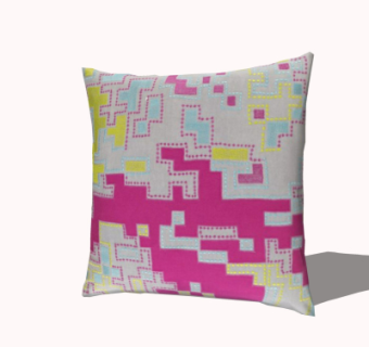 现代布艺抱枕su模型