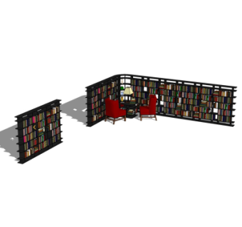 现代书柜su模型