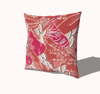 现代布艺抱枕su模型