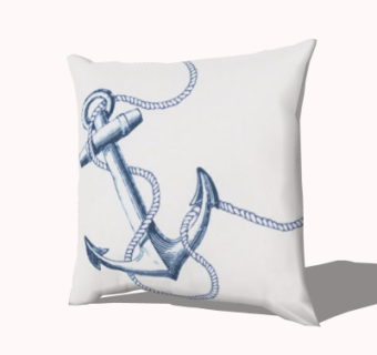 现代布艺抱枕su模型