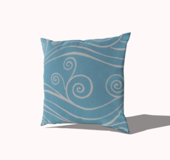 现代布艺抱枕su模型