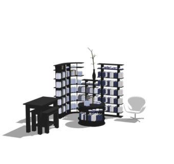 现代书柜su模型