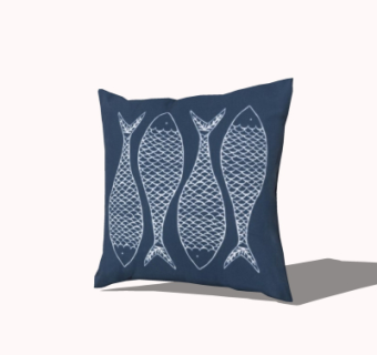 现代布艺抱枕su模型