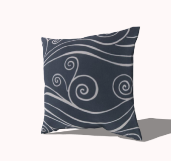 现代布艺抱枕su模型