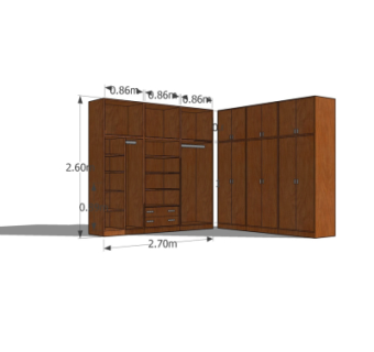现代衣柜su模型