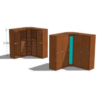 现代衣柜su模型