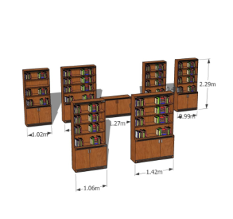 现代书柜su模型