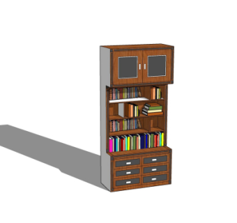 现代书柜su模型