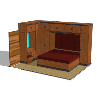 现代衣柜su模型