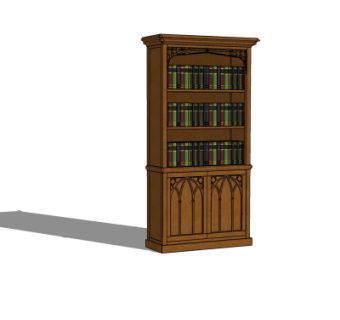 美式书柜su模型