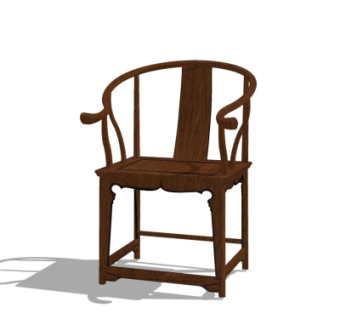 中式实木圈椅su模型