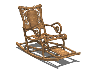 中式摇椅su模型