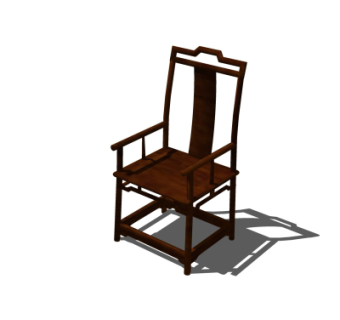 中式实木靠背椅su模型