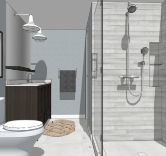 现代简约浴室卫生间su模型