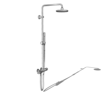 现代淋浴花洒su模型