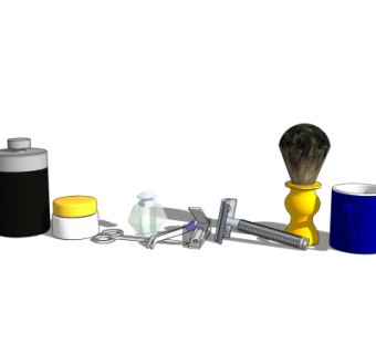 现代剃须刀香水su模型