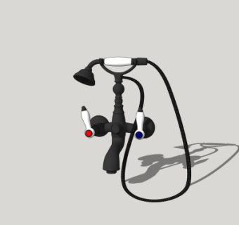 欧式淋浴花洒su模型