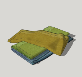 现代毛巾浴巾su模型