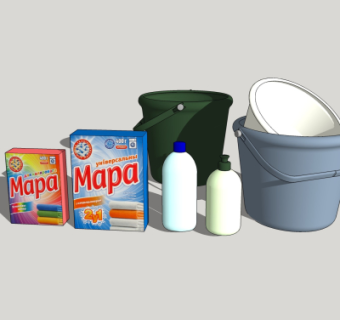 现代水桶洗衣粉su模型