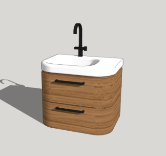 现代洗手台盆su模型