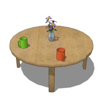 现代茶几su模型