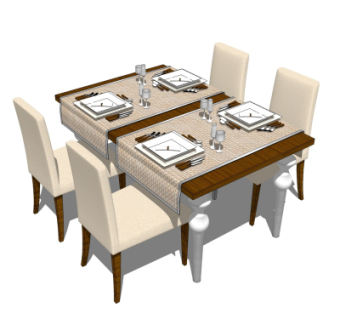 现代餐桌椅su模型
