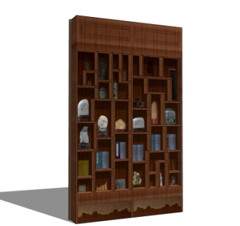 中式装饰柜su模型