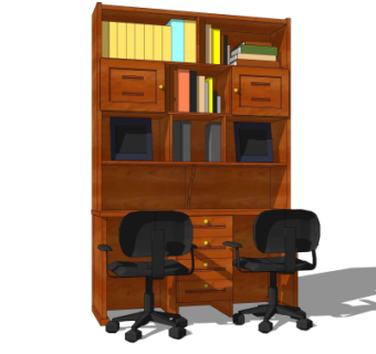 现代书桌su模型