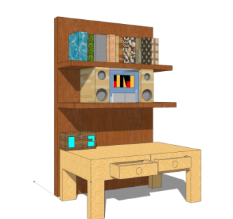 现代书桌su模型