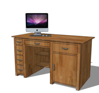 现代书桌su模型