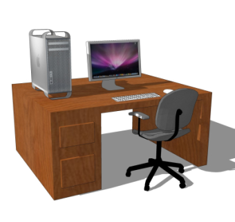 现代书桌su模型