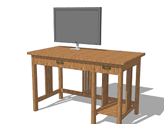 现代<em>书桌电脑桌</em>su模型