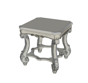 美式方几边几su模型