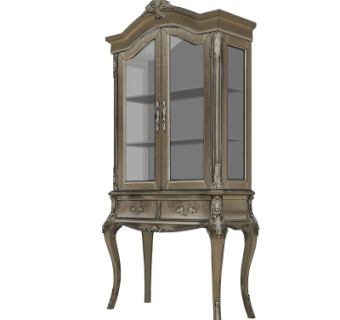 欧式实木装饰柜su模型