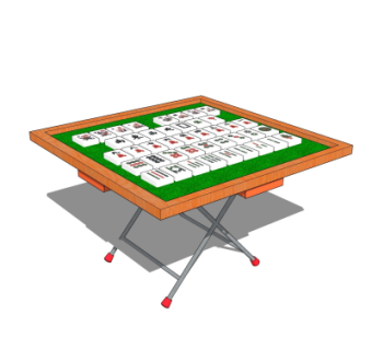 现代折叠麻将桌su模型