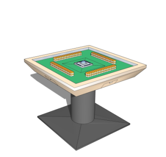 现代麻将桌su模型