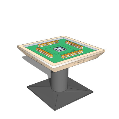 现代麻将桌su模型