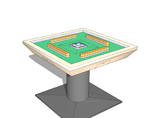 现代麻将桌su模型