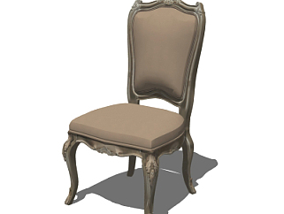 欧式雕花单椅su模型
