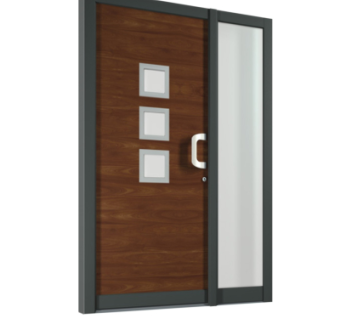 现代子母门组件su模型