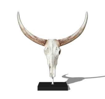 现代牛头骨摆件su模型