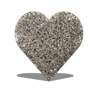 现代心形摆件su模型