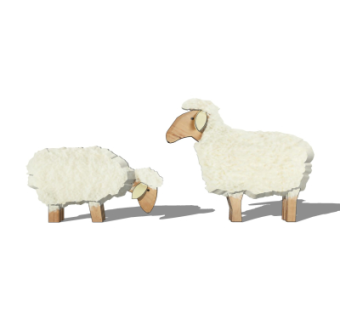 现代木头绵羊摆件su模型