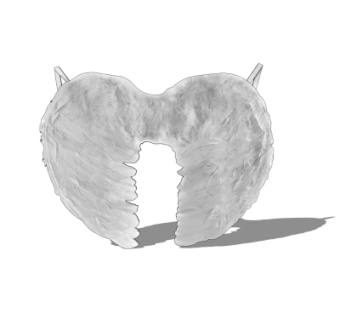 现代翅膀摆件su模型