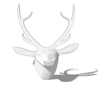 现代鹿头摆件su模型