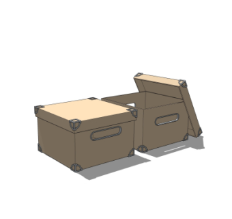 现代储物盒su模型