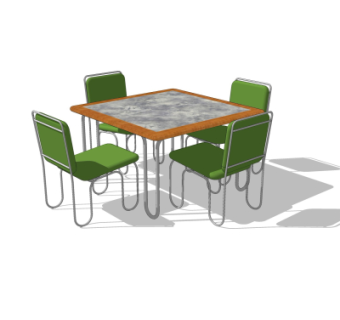 现代休闲桌椅su模型