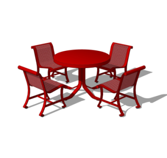 现代休闲桌椅su模型