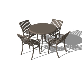 现代休闲桌椅su模型