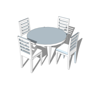 现代休闲桌椅su模型